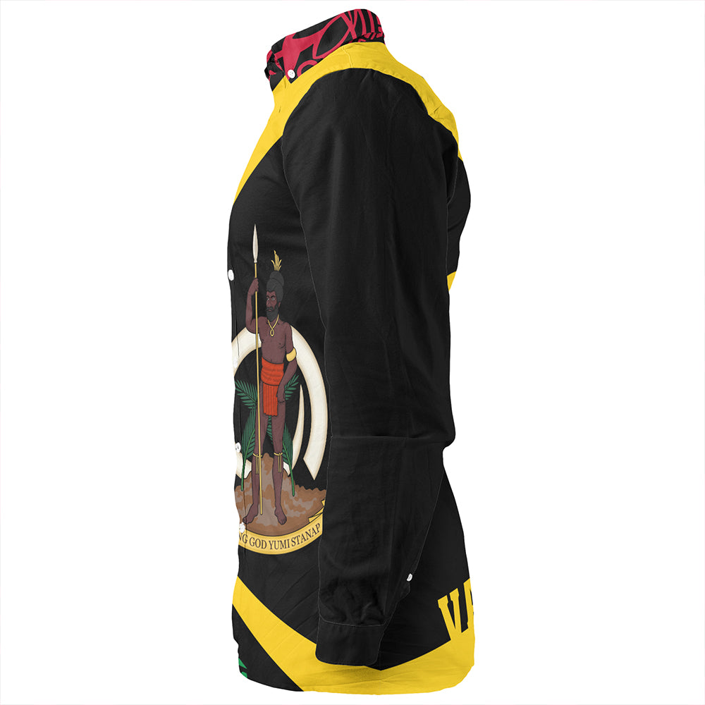 Vanuatu Long Sleeve Shirt Coat Of Arm Lauhala Circle