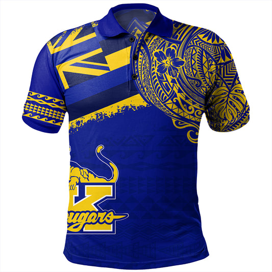 Hawaii Polo Shirt Henry J. Kaiser High School Flag With Crest Style