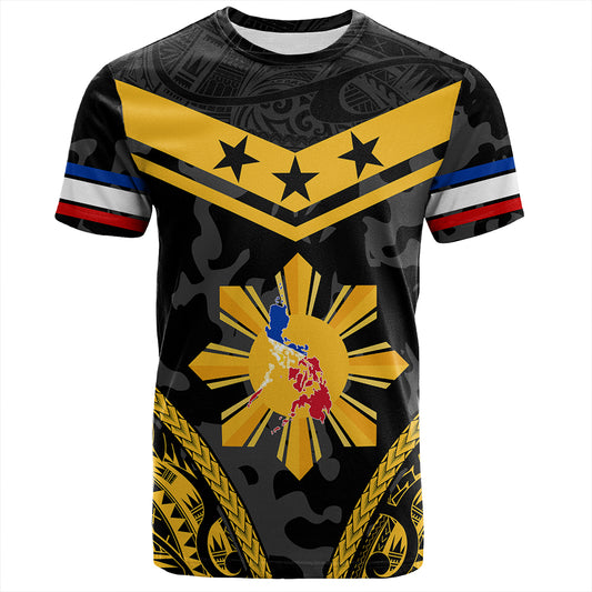 Philippines T-Shirt Polynesian Sun Star Style Camouflage