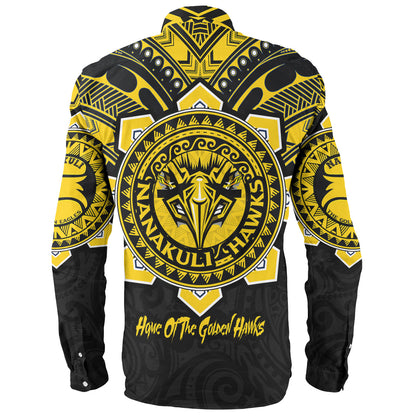 Hawaii Long Sleeve Shirt Custom Nanakuli High & Intermediate School Home Of Golden Hawks Tribal Style