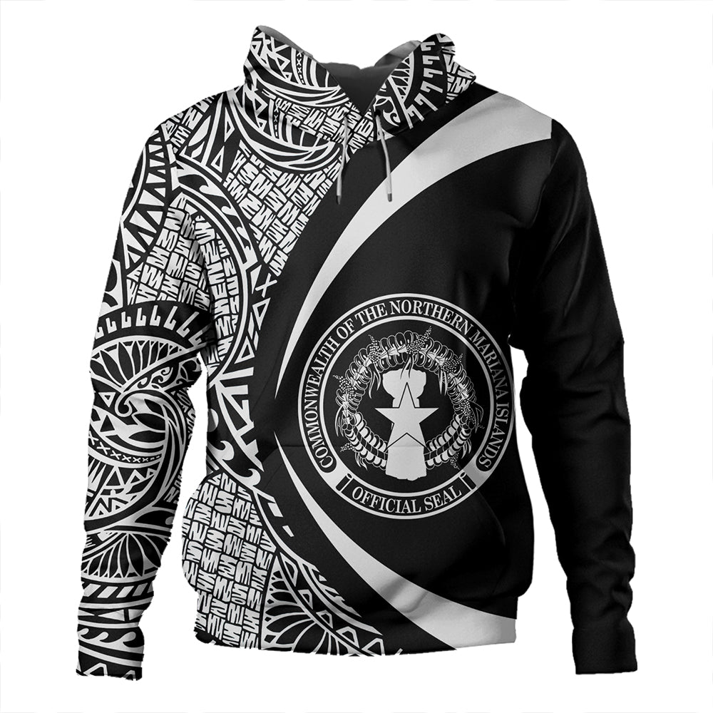 Northern Mariana Islands Hoodie Coat Of Arm Lauhala White Circle