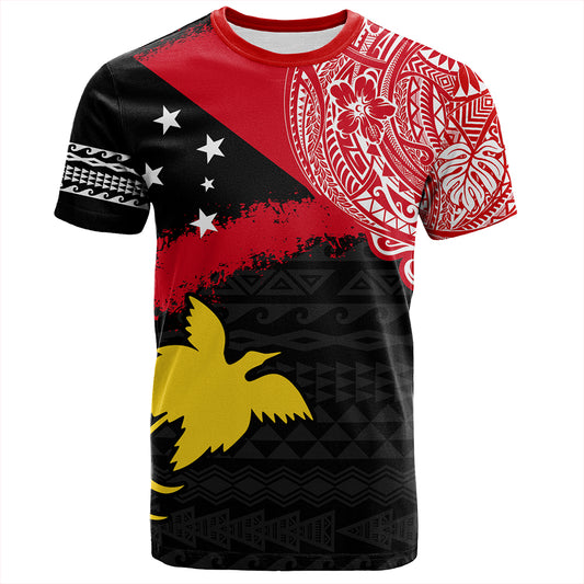 Papua T-Shirt Melanesian Flag With Coat Of Arms