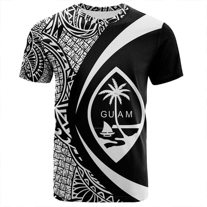 Guam T-Shirt Coat Of Arm Lauhala White Circle
