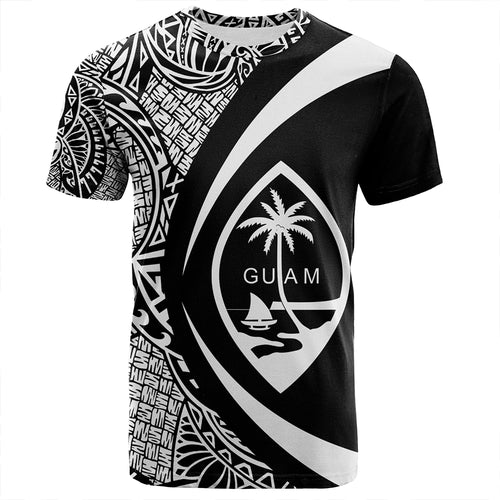 Guam T-Shirt Coat Of Arm Lauhala White Circle