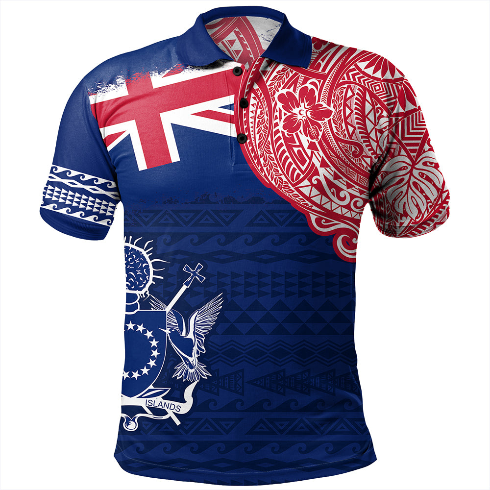 Cook Islands Polo Shirt Polynesian Flag With Coat Of Arms