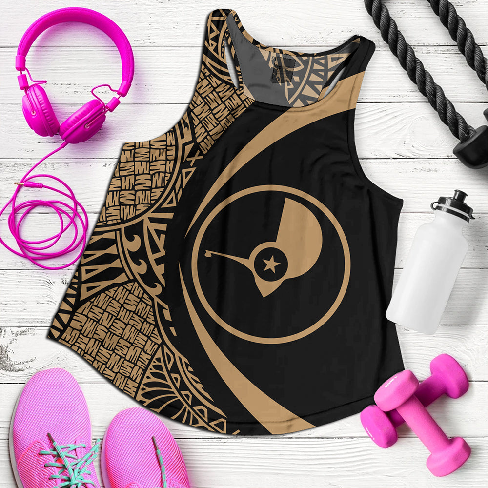 Yap Women Tank Coat Of Arm Lauhala Gold Circle