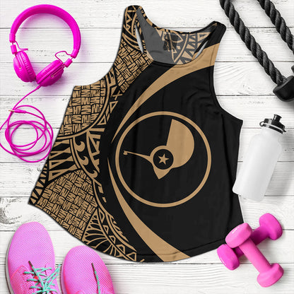 Yap Women Tank Coat Of Arm Lauhala Gold Circle