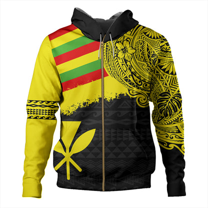 Kanaka Maoli Hoodie Polynesian Flag With Coat Of Arms