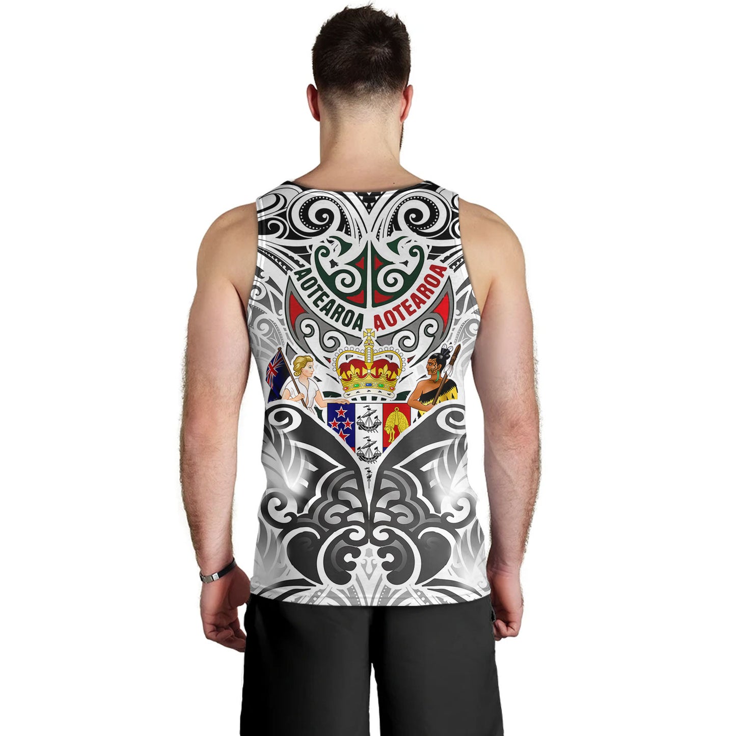 New Zealand Aotearoa Tank Top Maori Traditional Hongi - The Breath Of Life Coat Of Arms Tribal Patterns