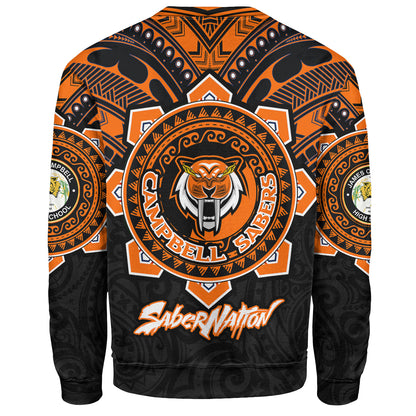 Hawaii Sweatshirt Custom James Campbell High School SaberNation Super Sabers Tribal Style