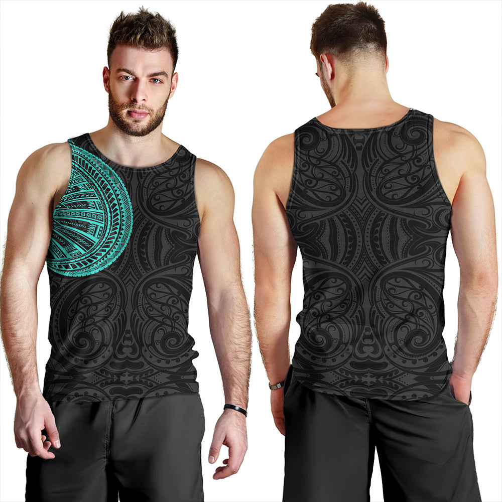 Samoa Tribal Maori Tattoo Roman Reigns Tank Top Turquoise