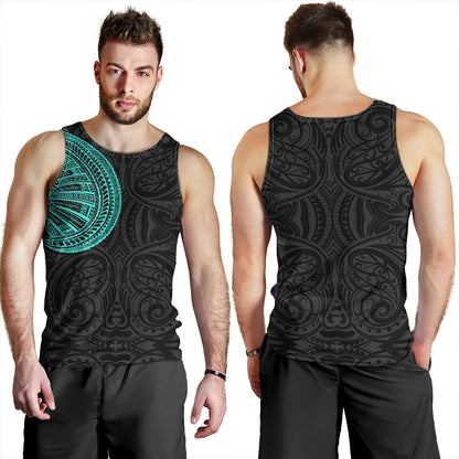 Samoa Tribal Maori Tattoo Roman Reigns Tank Top Turquoise