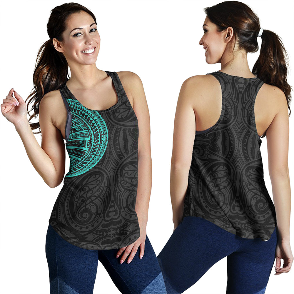 Samoa Tribal Maori Tattoo Roman Reigns Women Tank Turquoise