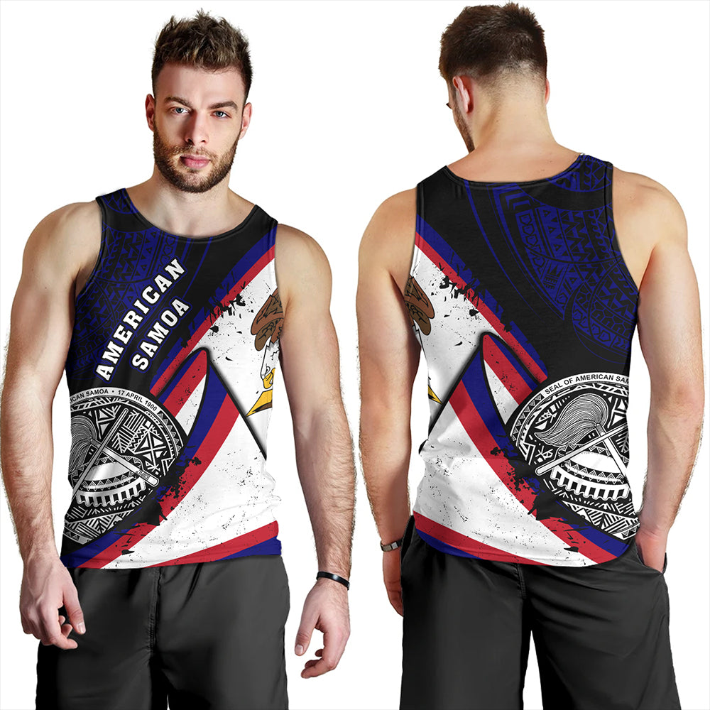American Samoa Tank Top Polynesia Flag Shoul Style