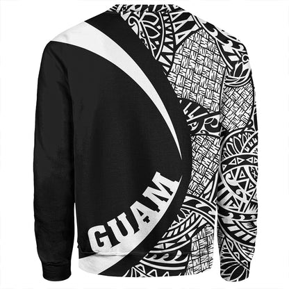 Guam Sweatshirt Coat Of Arm Lauhala White Circle
