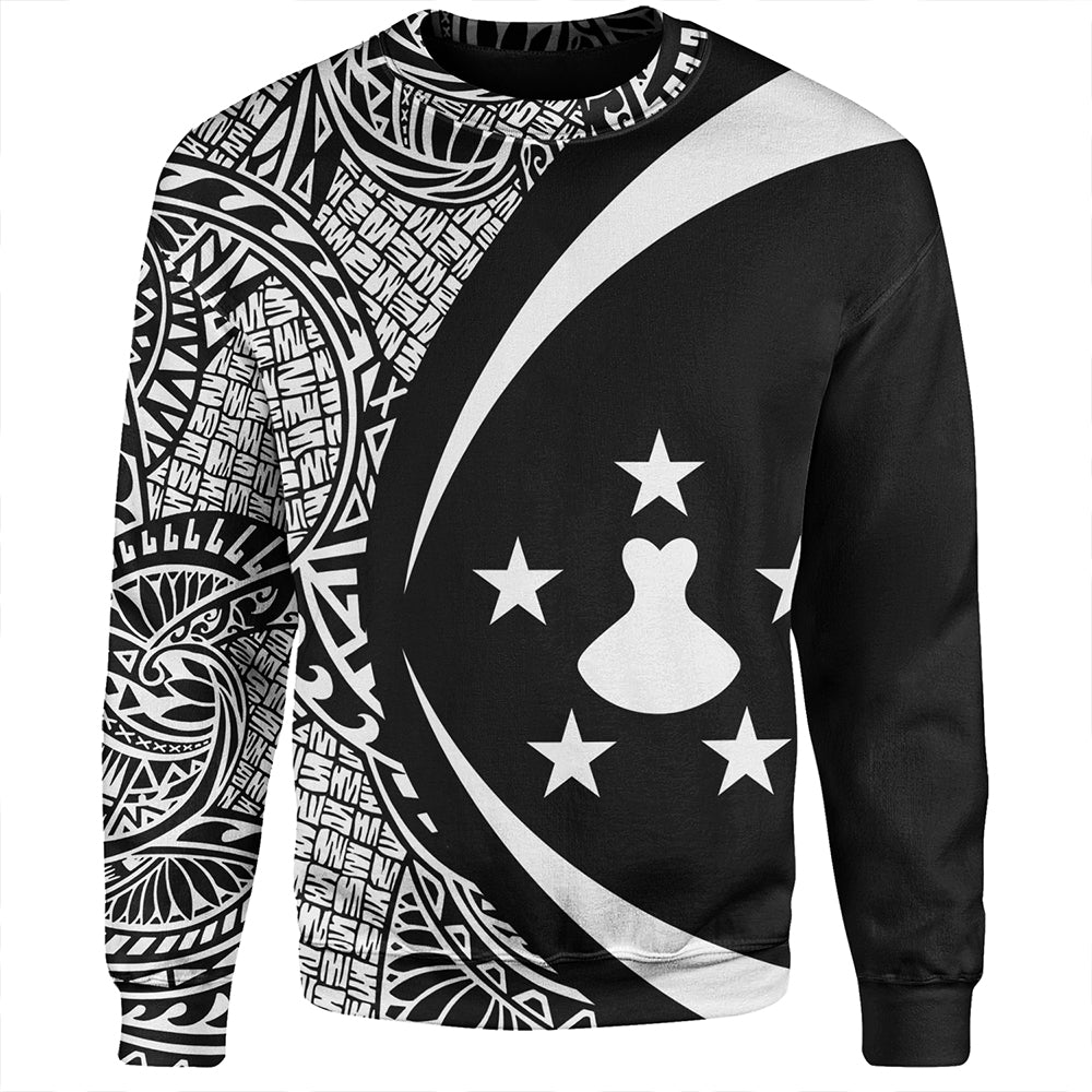 Austral Islands Sweatshirt Coat Of Arm Lauhala White Circle