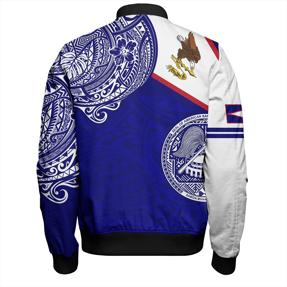 American Samoa Bomber Jacket Polynesian Flag With Coat Of Arms