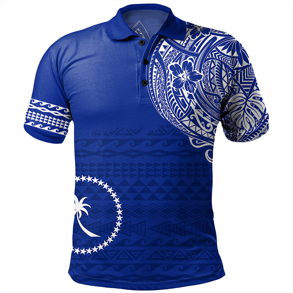 Chuuk Polo Shirt Polynesian Flag With Coat Of Arms
