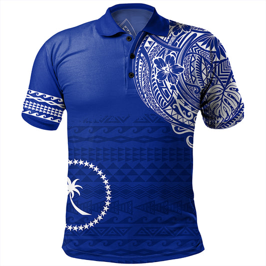 Chuuk Polo Shirt Polynesian Flag With Coat Of Arms