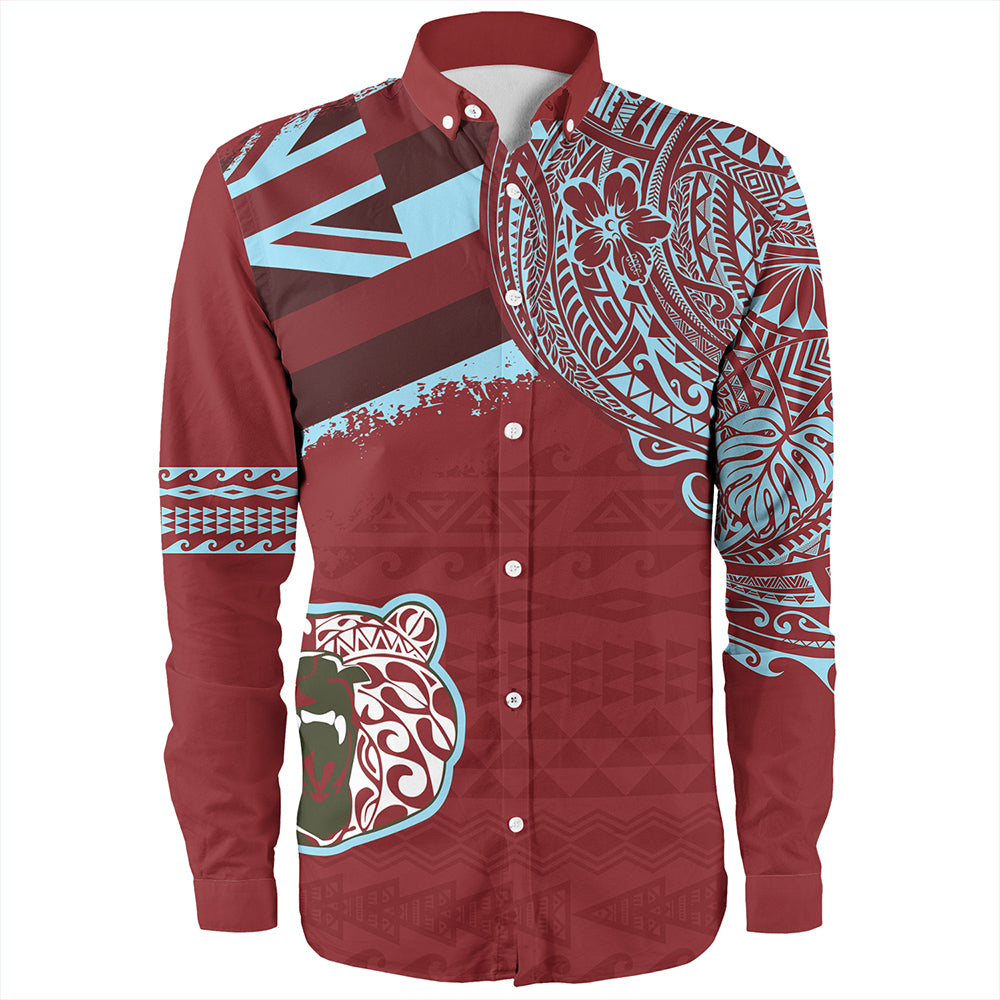 Hawaii Long Sleeve Shirt Henry Perrine Baldwin High School With Crest Style