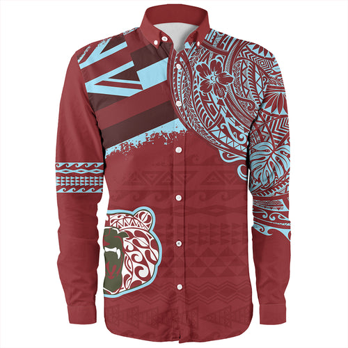 Hawaii Long Sleeve Shirt Henry Perrine Baldwin High School With Crest Style