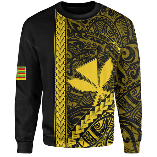 Hawaii Sweatshirt Tribal Polynesian Kanaka Maoli Yellow