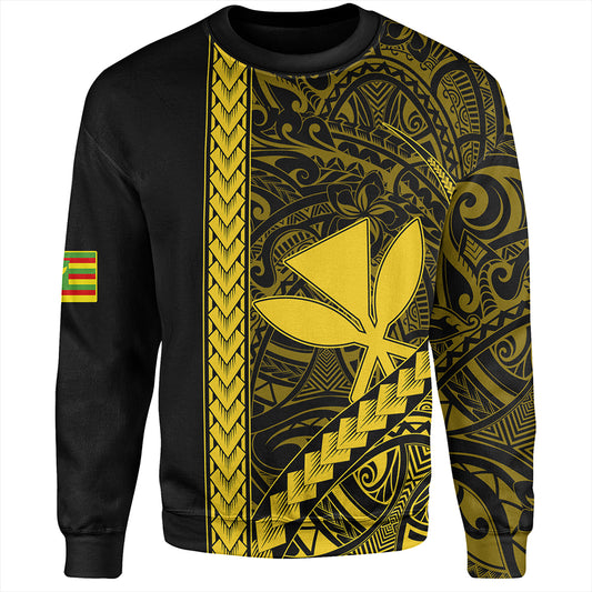 Hawaii Sweatshirt Tribal Polynesian Kanaka Maoli Yellow