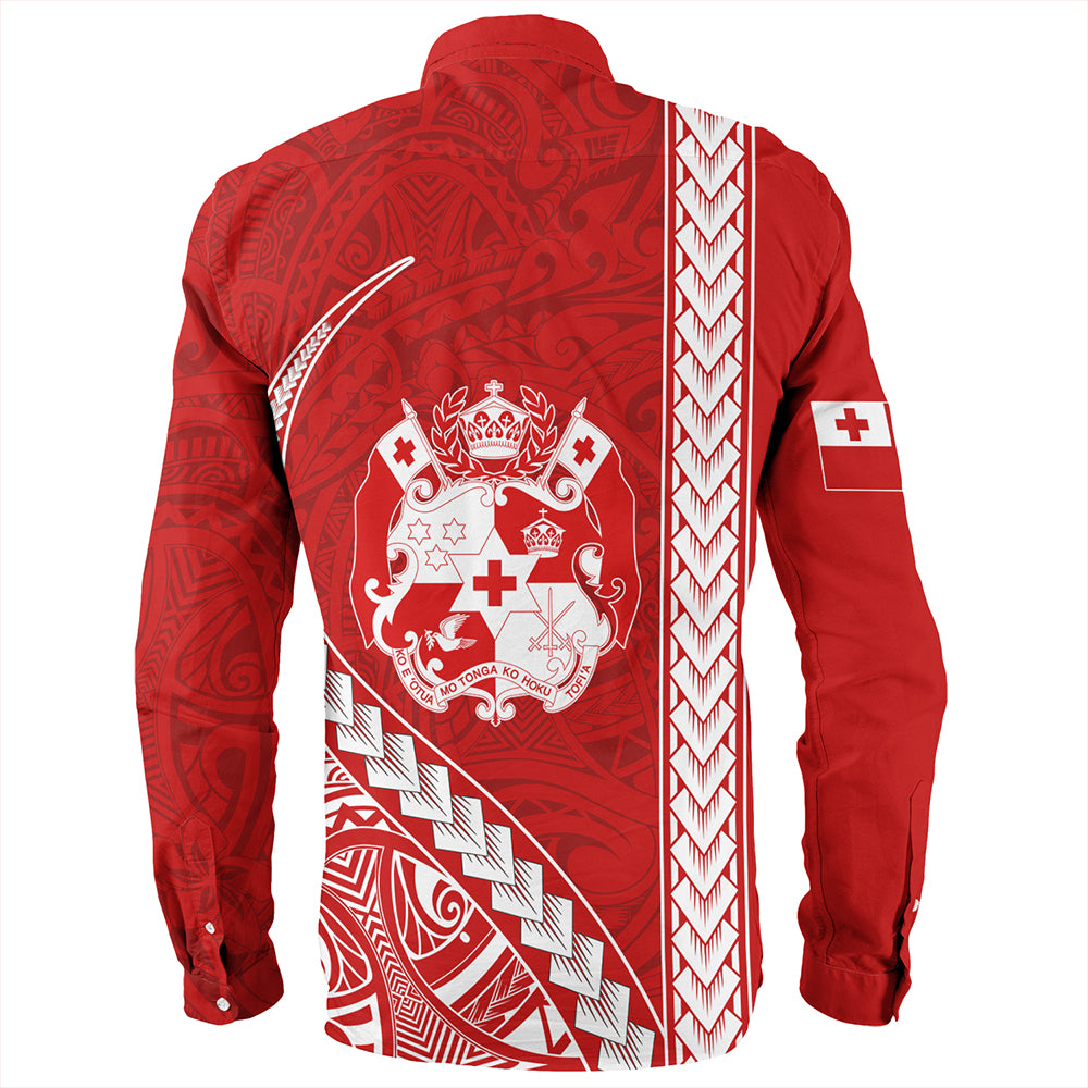 Tonga Long Sleeve Shirt Tribal Polynesian Coat Of Arms