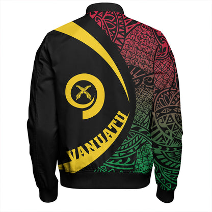 Vanuatu Bomber Jacket Coat Of Arm Lauhala Circle