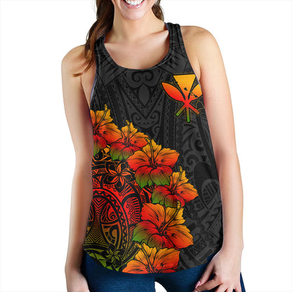 Hawaii Women Tank Hawaii Kanaka Map Style Tropical