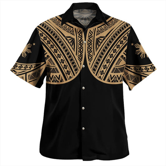 Philippines Hawaiian Shirt Sun Star Warrior Style Gold