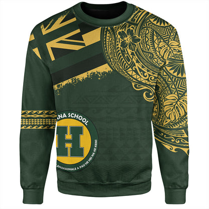 Hawaii Sweatshirt Hana High And Elementary School With Crest Style