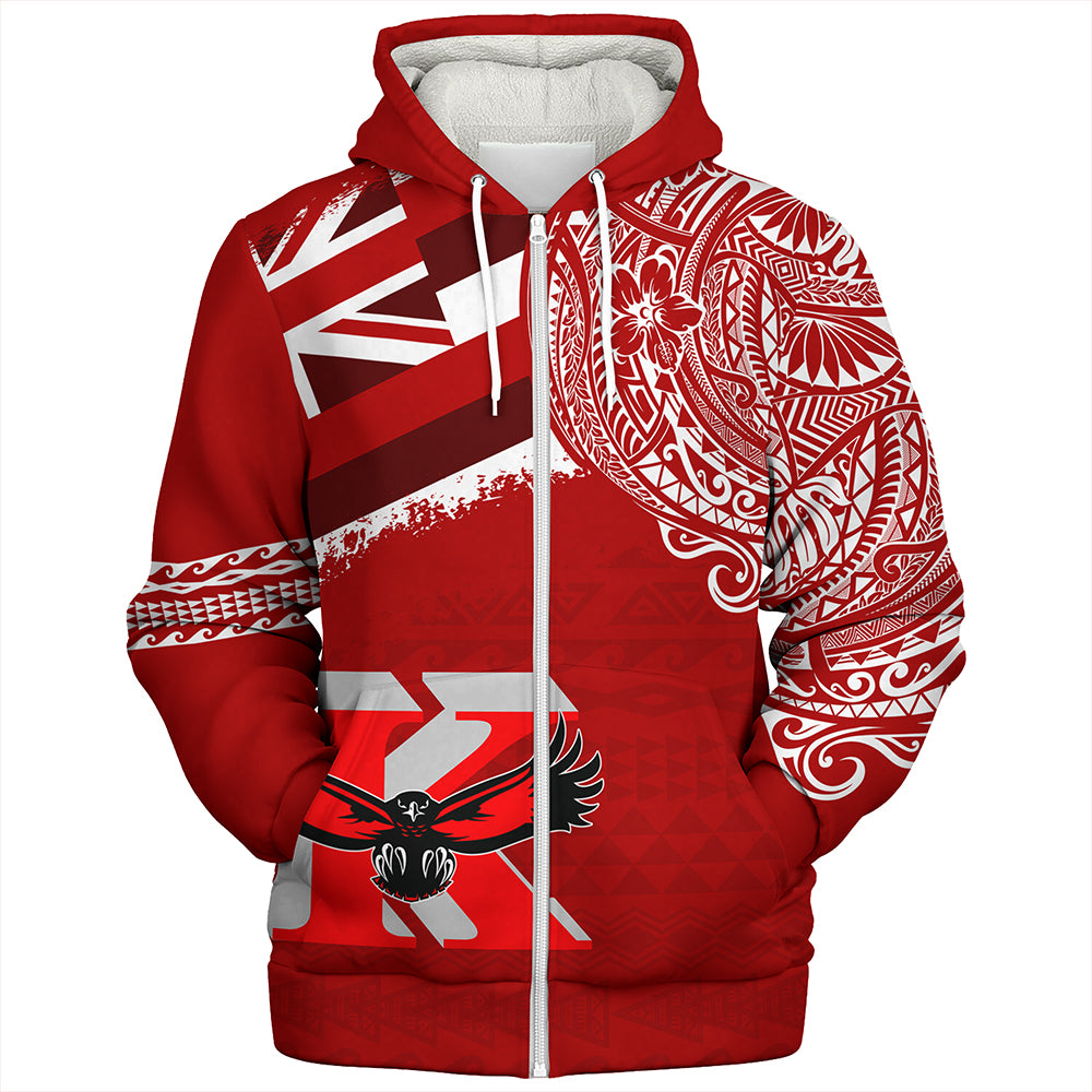 Hawaii Sherpa Hoodie Kauai High School With Crest Style