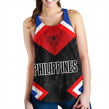 Philippines Women Tank Water Buffalo Sun Tribal Style