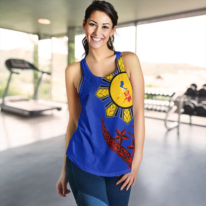 Philippines Women Tank Tribal Sun In My Heart Color Flag Style