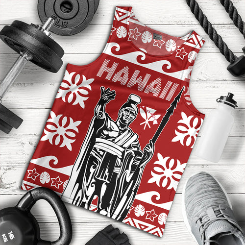 Hawaii Tank Top King Native Hawaiian Kakau Pattern Christmas