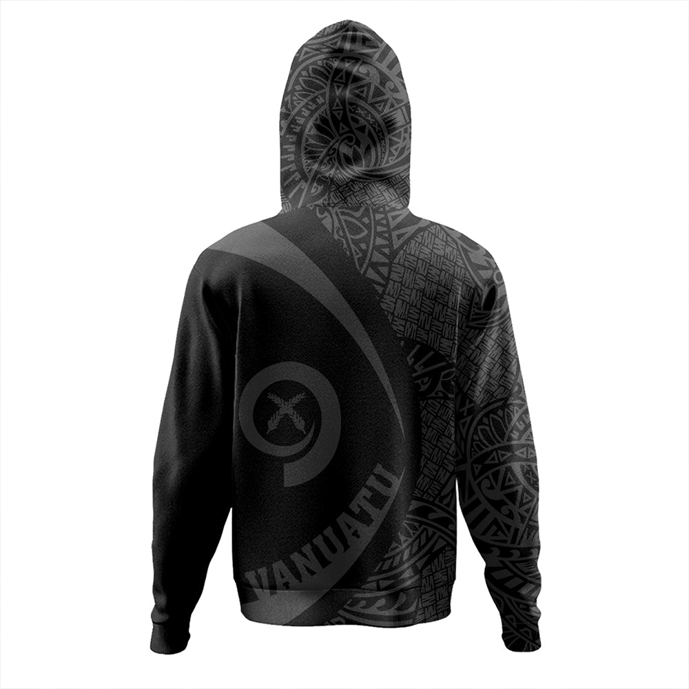 Vanuatu Hoodie Coat Of Arm Lauhala Gray Circle