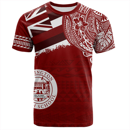 Hawaii T-Shirt Farrington High School Flag With Crest Style