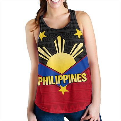 Philippines Women Tank Custom - Philippines Sun Star Sport Style Polynesian