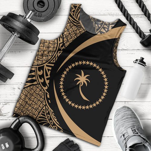 Chuuk Tank Top Coat Of Arm Lauhala Gold Circle