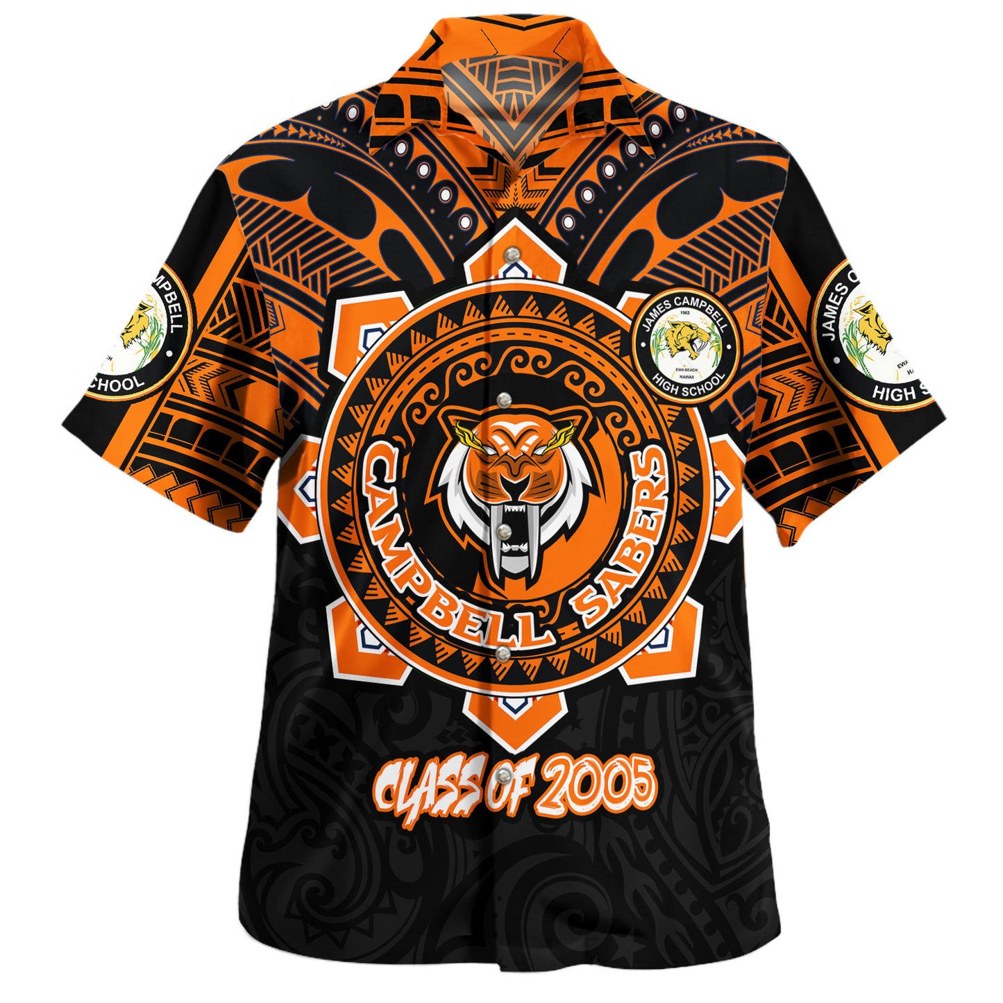 Hawaii Hawaiian Shirt Custom James Campbell High School SaberNation Super Sabers Tribal Style