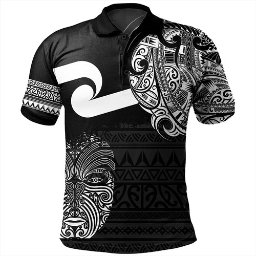 New Zealand Polo Shirt Tino Rangatiratanga Maori Mask Black