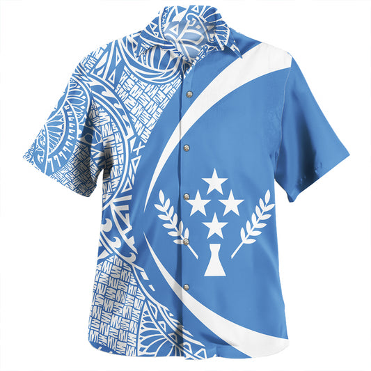 Kosrae Hawaiian Shirt Coat Of Arm Lauhala Circle