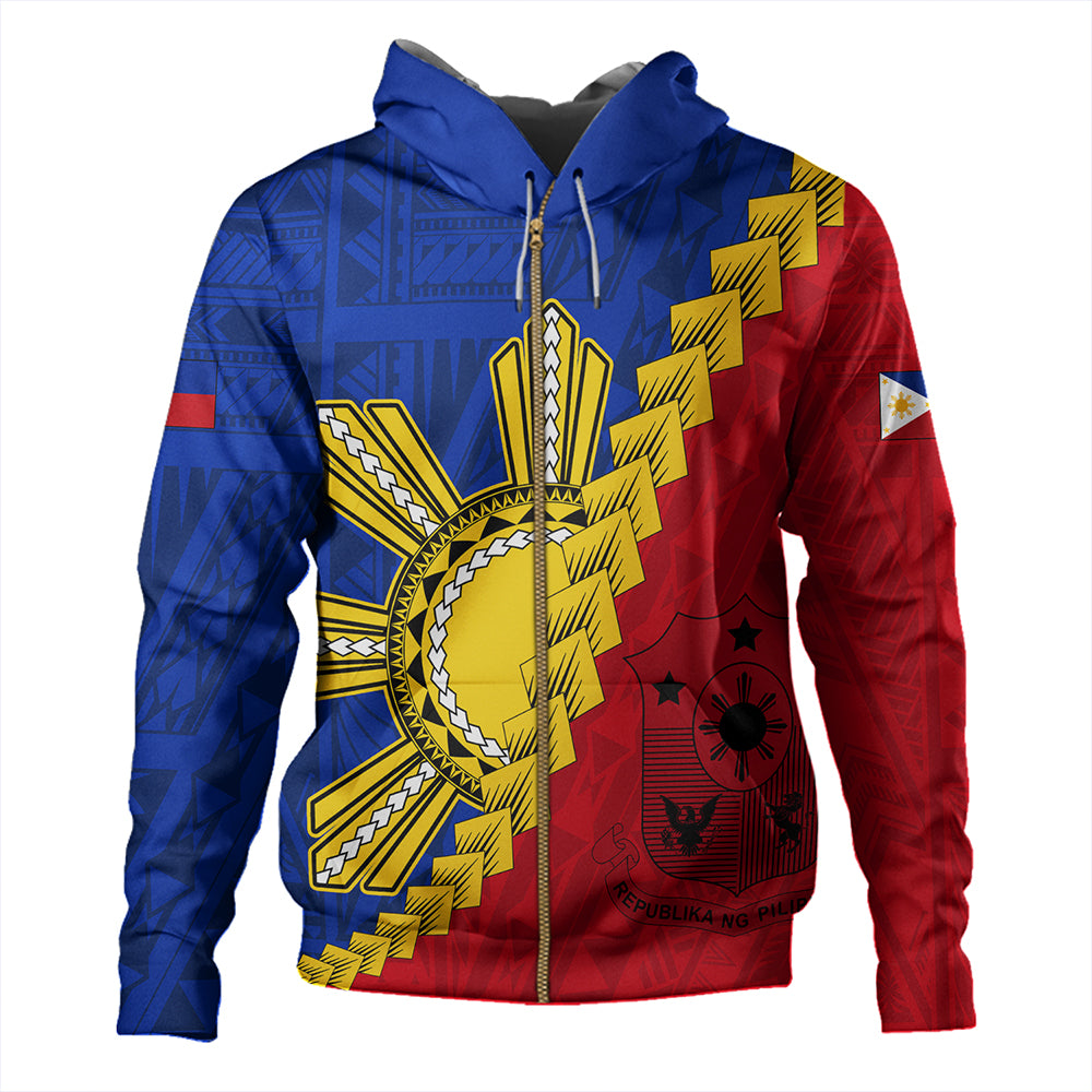 Philippines Hoodie Philippines Sun Polynesian With Flag