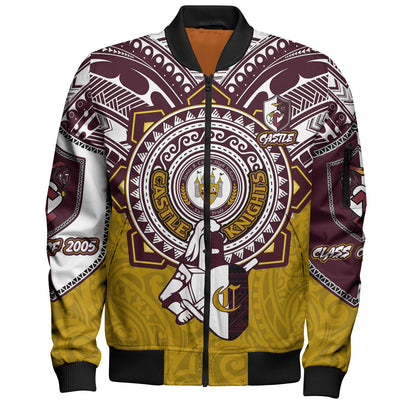 Hawaii Bomber Jacket Custom James B. Castle High School Super Castle Knights Tribal Style