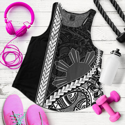 Philippines Women Tank Tribal Polynesian Sun Gray