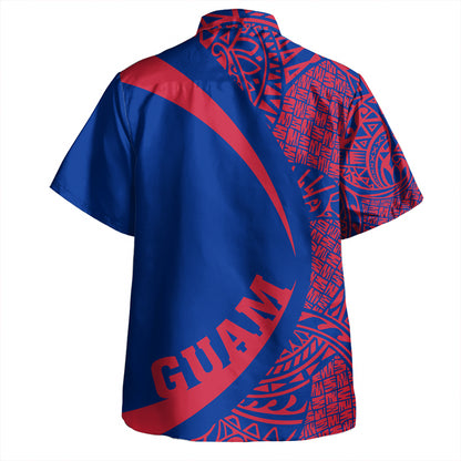 Guam Hawaiian Shirt Coat Of Arm Lauhala Circle