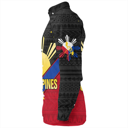 Philippines Long Sleeve Shirt Custom - Philippines Sun Star Sport Style Polynesian