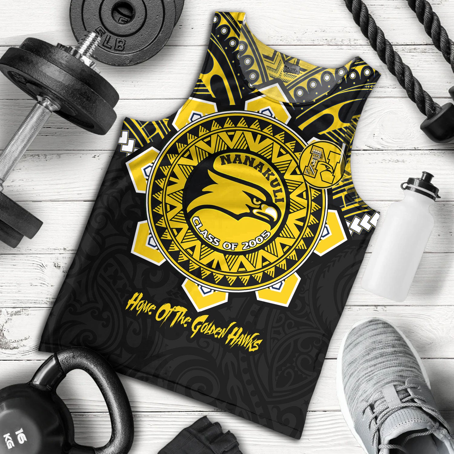 Hawaii Tank Top Custom Nanakuli High & Intermediate School Home Of Golden Hawks Tribal Style