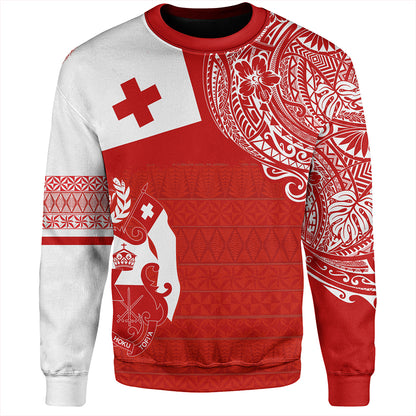 Tonga Sweatshirt Tonga Polynesian Flag With Coat Of Arms
